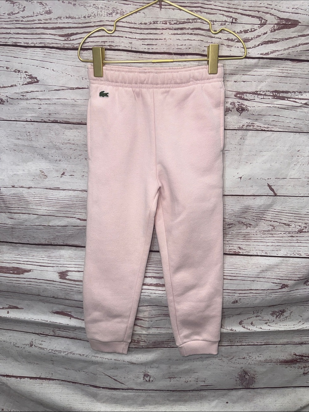 Lacoste Kids Light Pink Fleece Joggers Size 5